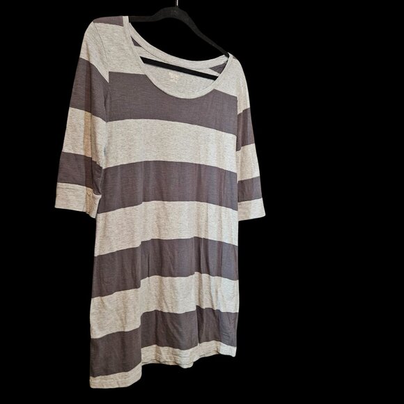 Mossimo Supply Co. Gray & Charcoal Striped Tunic Dress Shirt Size Small - Picture 2 of 4